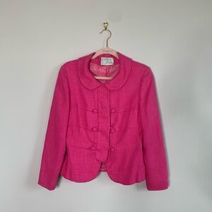 Vintage blazer Filenes bright pink linen